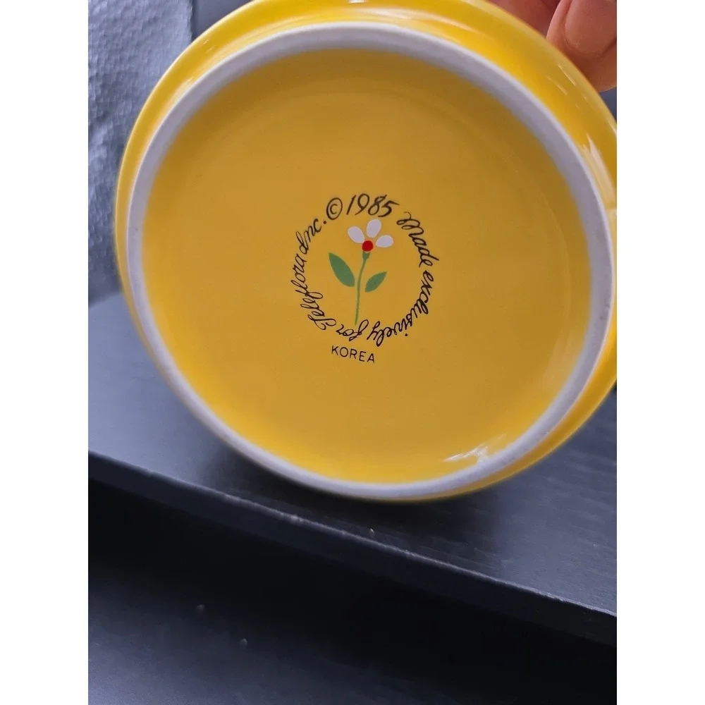 Vintage Teleflora Yellow Daisy Planter 1985 Flowers Sugar Decor Spring